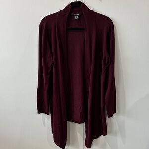 89th & Madison Deep Red Open-Front Cardigan